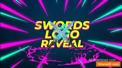 Swords Fight Gaming Logo Reveal Logo Stings template preview