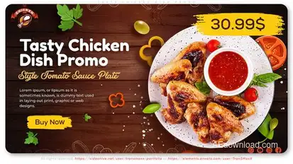 Tasty Chicken Dish Promo Product Promo template preview
