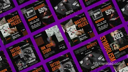 Tattoo Studio Social Posts Product Promo template preview