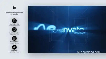 Tech Pieces Logo Reveal Logo Stings template preview