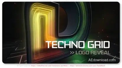 Techno Grid Logo Reveal Logo Stings template preview