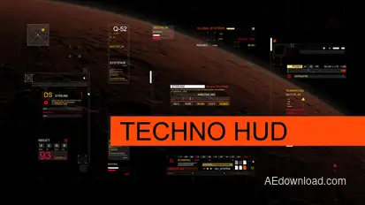 Techno_hud Infographics template preview
