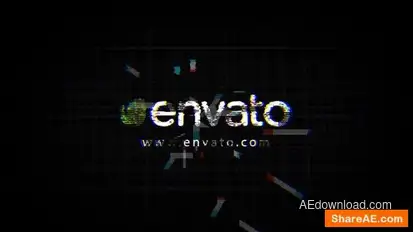 Technological Glitch Logo Stings template preview