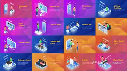 Technology At Home. Isometric Concepts. Elements template preview