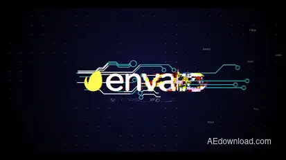 Technology Glitch Logo Logo Stings template preview