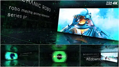 Technology Slide Video Displays template preview