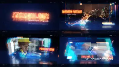 Technology Slideshow Video Displays template preview