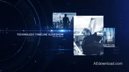 Technology Timeline Slideshow Video Displays template preview