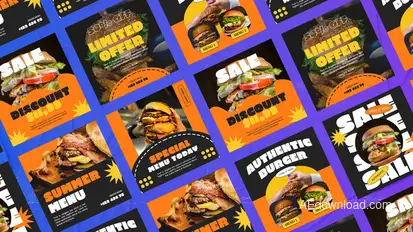Telkom Burger Media Posts Product Promo template preview