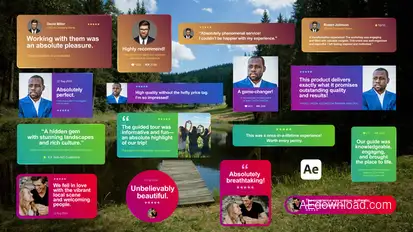 Testimonials Gradient Pack Titles template preview