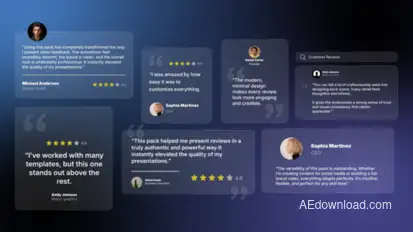Testimonials Pack Glass Titles template preview