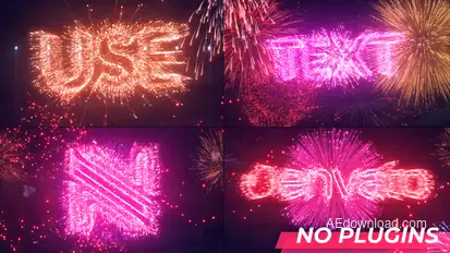 Text & Logo Fireworks Logo Stings template preview
