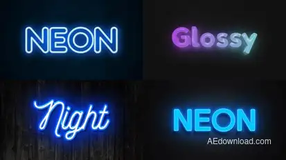 Text Effect - Neon Style 01 Titles template preview