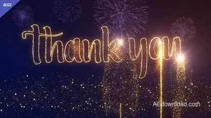 Thank You Gold Line Flare Wish Black Openers template preview