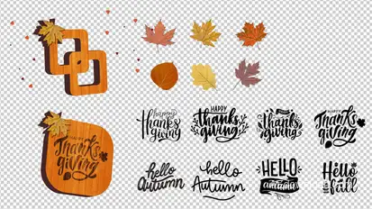 Thanksgiving 3D Logo Loop Logo Stings template preview