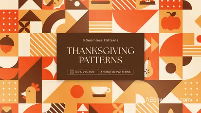 Thanksgiving Animated Background Patterns Elements template preview