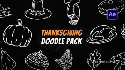 Thanksgiving Doodles Pack Elements template preview