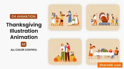 Videohive Thanksgiving illustration Scene Elements template preview