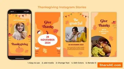 Videohive Thanksgiving Instagram Stories Openers template preview