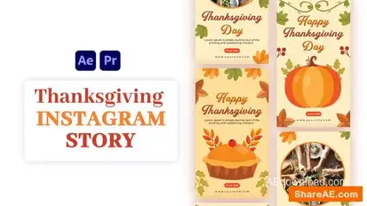 Videohive Thanksgiving Instagram Story 55437063 Video Displays template preview
