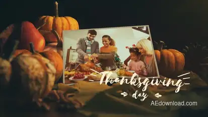Thanksgiving Memories Slideshow Video Displays template preview