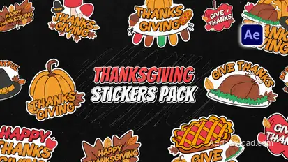 Thanksgiving Stickers Pack Titles template preview