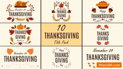 Videohive Thanksgiving Title Pack Titles template preview