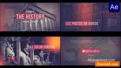 The Cinematic History Slideshow for After Effects Openers template preview