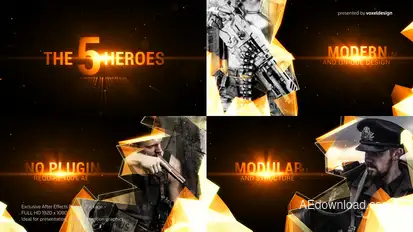 The Five Heroes Cinematic Title Titles template preview