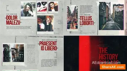 The History Collage Openers template preview