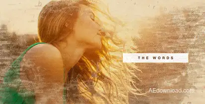 The Words Slideshow Video Displays template preview