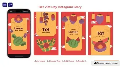 Videohive Tiet Viet Day Instagram Story Elements template preview