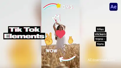 Tik Tok Elements Titles template preview