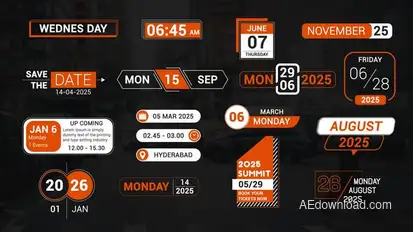 Time And Date Titles Pack Titles template preview