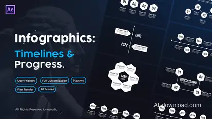 Timelines and Proccess Infographics template preview