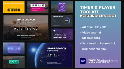 Timer & Player Toolkit Elements template preview