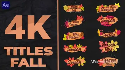 Titles Fall 4k Elements template preview