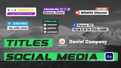 Titles with Social Media Titles template preview