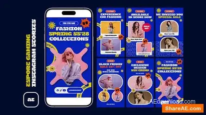 Torn Paper Fashion Instagram Stories Openers template preview