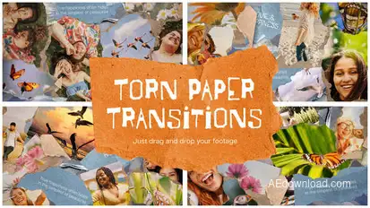Torn Paper Scrapbook Transitions Elements template preview