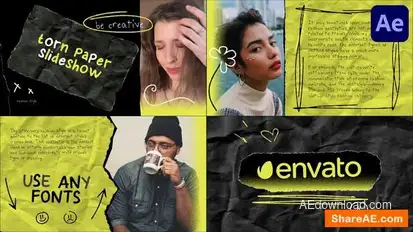 Torn Paper Slideshow for After Effects Openers template preview