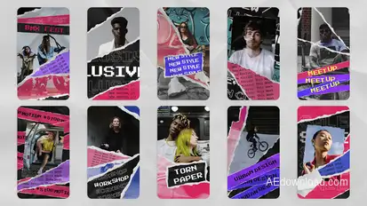 Torn Paper Stories Product Promo template preview