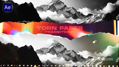 Torn Paper Transitions VOL. 2 | After Effects Elements template preview