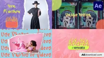 Torn Slideshow for After Effects Openers template preview