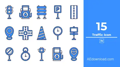 Traffic Icon After Effect Elements template preview