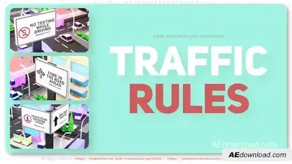 Traffic Rules Presentation Video Displays template preview