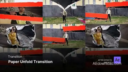 Transition - Paper Unfold Transition After Effects Template Openers template preview