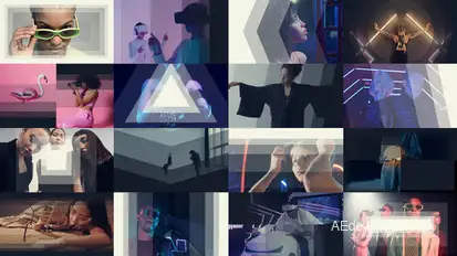 Transitions Flat Layering Elements template preview