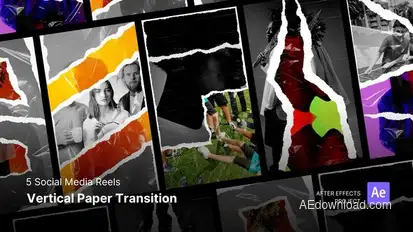 Transitition - Vertical Paper Transition After Effects Project Files Product Promo template preview