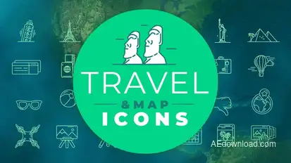Travel & Map Icons Elements template preview